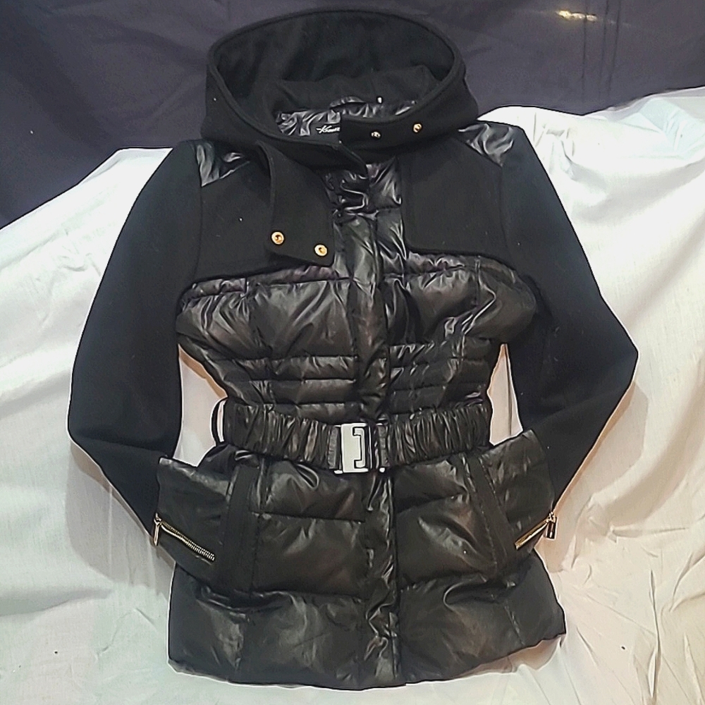 Kenneth Cole New York size Lg Quilted Feather Down winter coat jacket parka